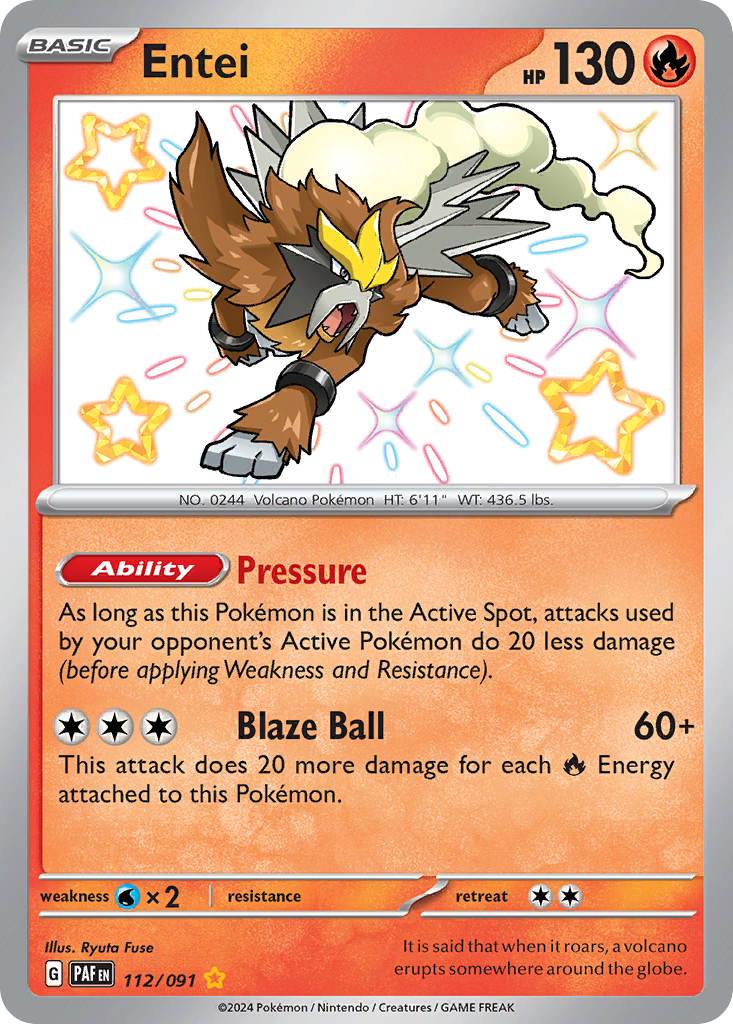 Entei Shiny - 112/091 - SV: Paldean Fates