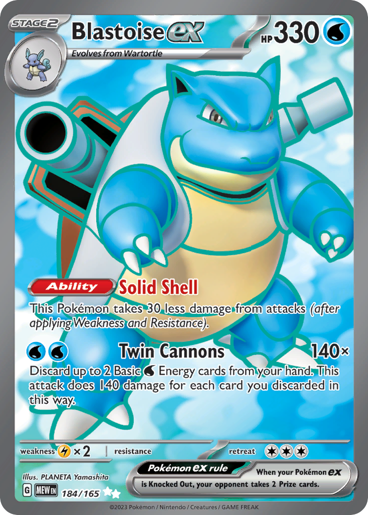 Blastoise ex - 184/165 - SV: Scarlet & Violet 151