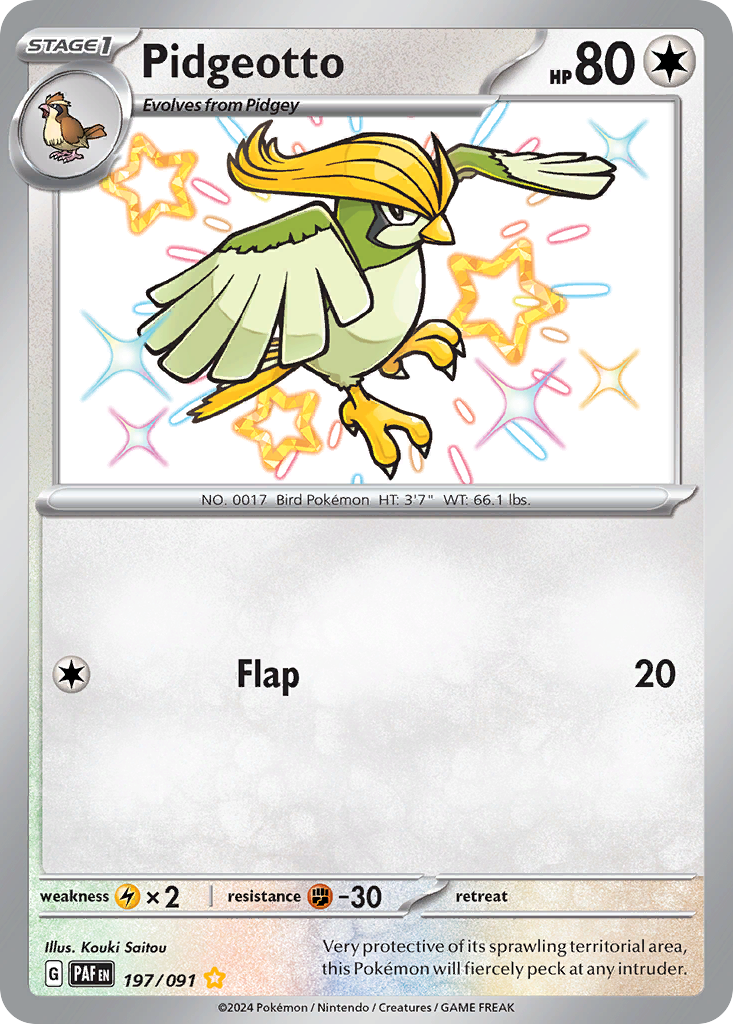 Pidgeotto Paldean Fates - 197/091 - SV: Paldean Fates