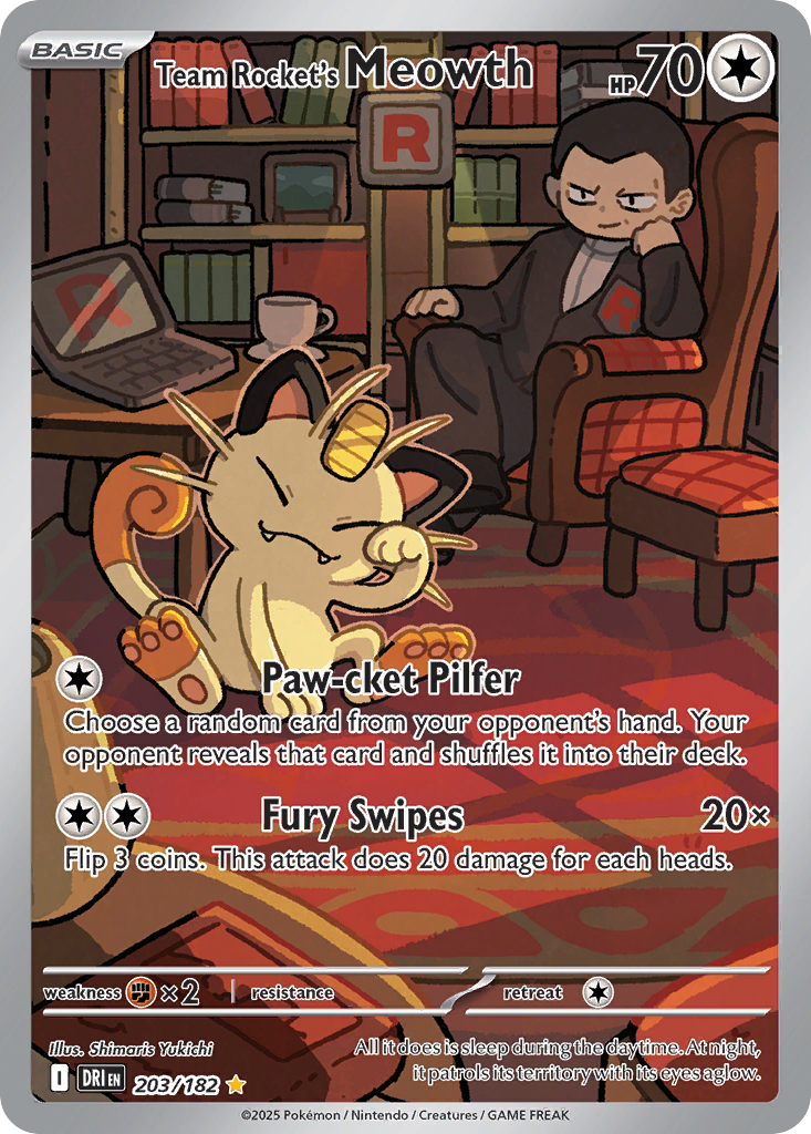 Team Rocket's Meowth - 203/182 - SV10: Destined Rivals