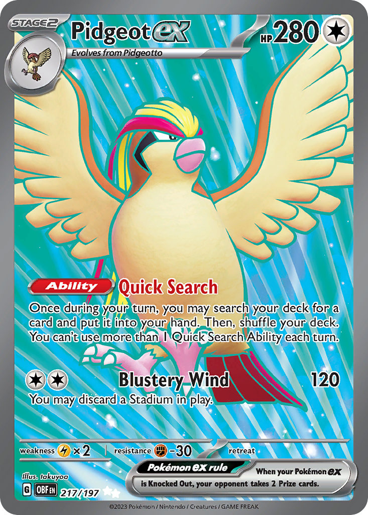 Pidgeot ex - 217/197 - SV03: Obsidian Flames