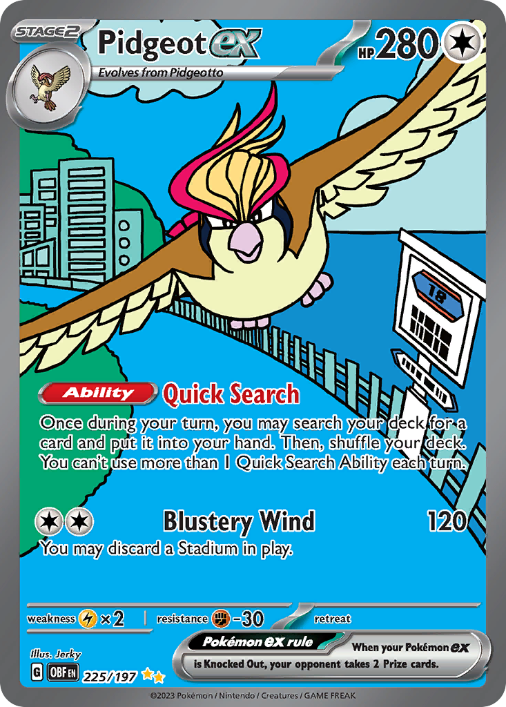 Pidgeot ex Obsidian SIR - 225/197 - SV03: Obsidian Flames