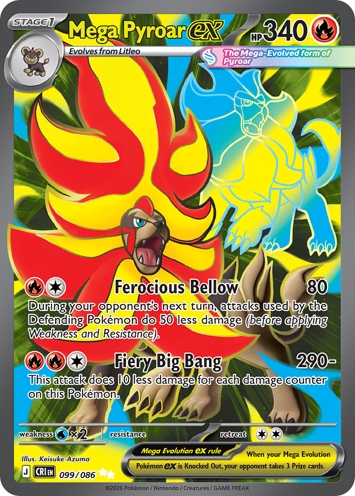 Mega Pyroar ex - 099/086 - ME04: Chaos Rising